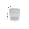 Acrylic extra-small fridge clear storage tub measuring 12x9x12.5 cm, ideal for home organisation and space-saving solutions.