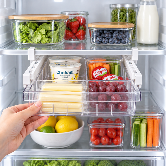 Fridge Storage - Under Shelf Fridge Clip-On Drawer