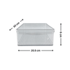 Medium stackable clear storage tub, 20.5x30cm, ideal fridge organiser, space-saving kitchen basket