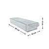 Transparent stackable storage tub, 30x10x6 cm, ideal for fridge or pantry organization.