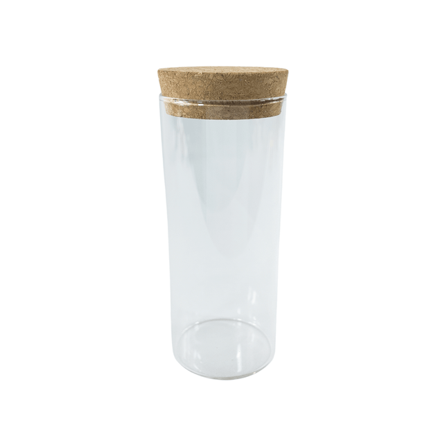 Glass Storage Jar with Cork Lid – 410ml suitable for kitchen and pantry organisation. Ideal for storage organisers.