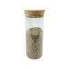 Glass storage jar with cork lid, 410ML, perfect for pantry and fridge organization.