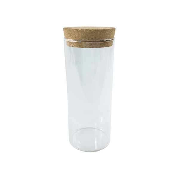 410ML glass storage jar with cork lid, ideal for pantry organization and fridge storage.