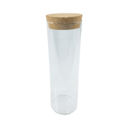 A single glass storage jar with cork lid, part of the Glass Storage Jars with Cork Lid – 550ml (Set of 6) for kitchen use.