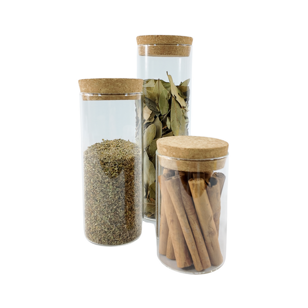 Glass Storage Jars with Cork Lid 