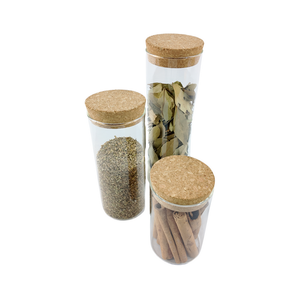 Glass Storage Jars with Cork Lid 