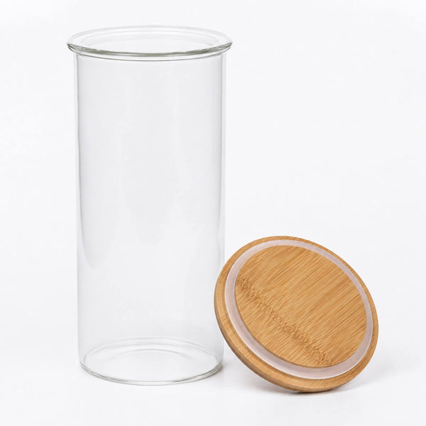 Round Glass Bamboo Storage Jars – 8 Sizes