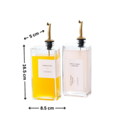 Glass Oil & Vinegar Dispenser Set – 2 Pack (500ml, Book Style), ideal for kitchen or pantry organisation, featuring elegant glass jars.