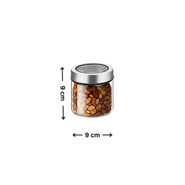 Glass Storage Jar – 400ml with Clear Stainless Lid