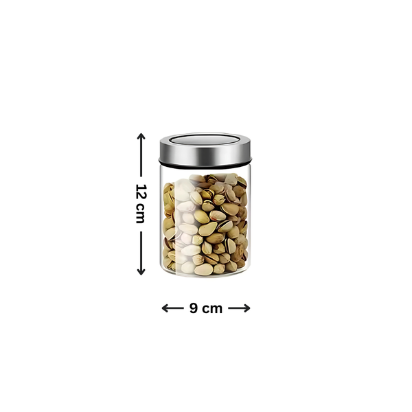 Glass Storage Jar – 550ml with Clear Stainless Lid