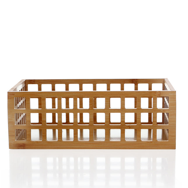Bamboo Perforated Storage Basket – Large ideal for pantry organisation, perfect as under sink storage and kitchen organisation.