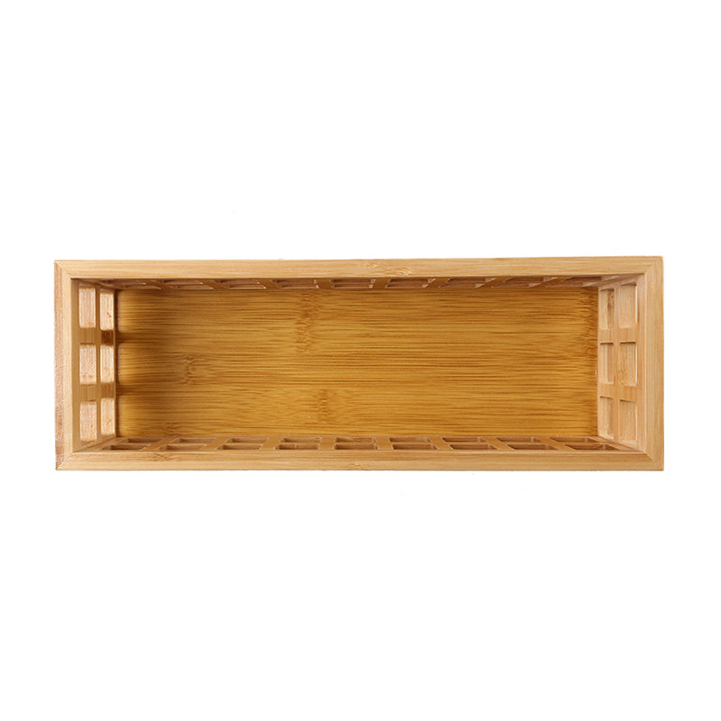 Bamboo Perforated Storage Basket – Small, perfect for kitchen organisation, fits in drawers for efficient pantry or under sink storage.