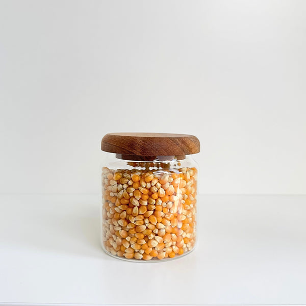 Acacia Lid Glass Jar - 600ml