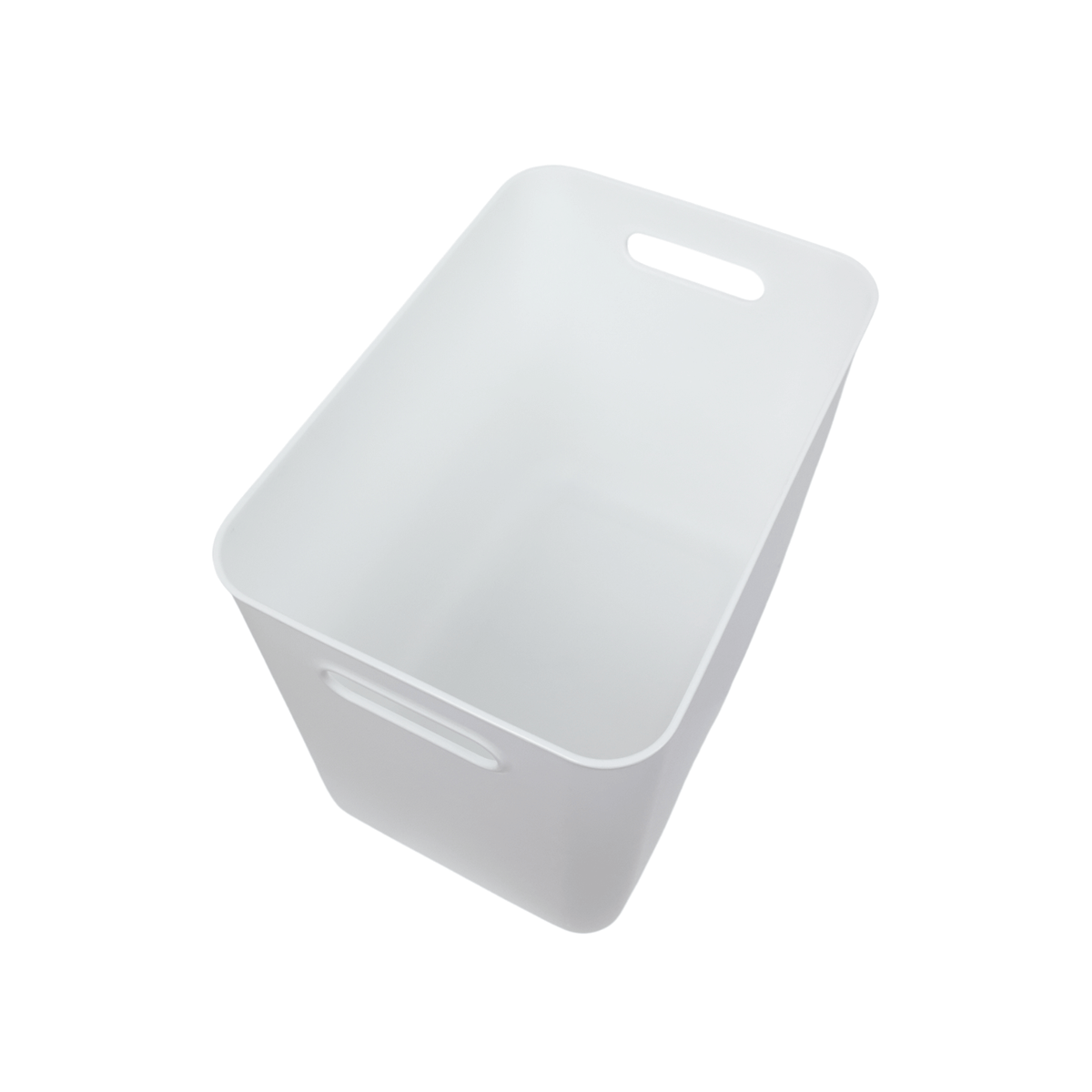 Large White Storage Tub with Lid for versatile kitchen and pantry organisation, ideal for use as a pull out bin or under sink storage.