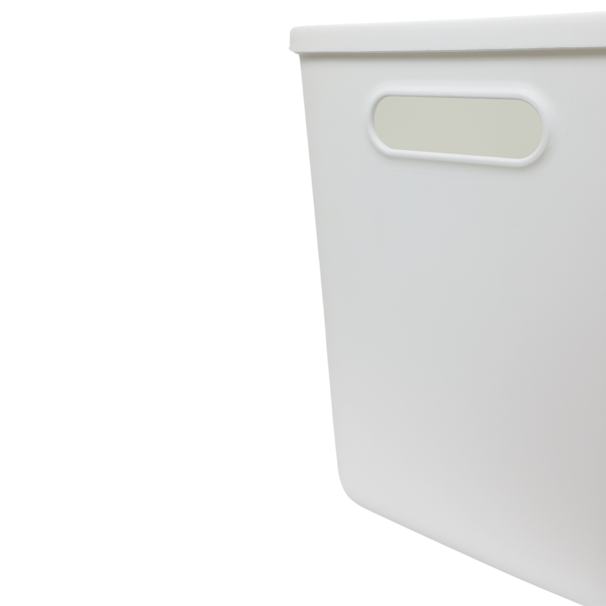 Large White Storage Tub with Lid ideal for kitchen organisation, perfect for pantry storage or use as under sink storage organiser.