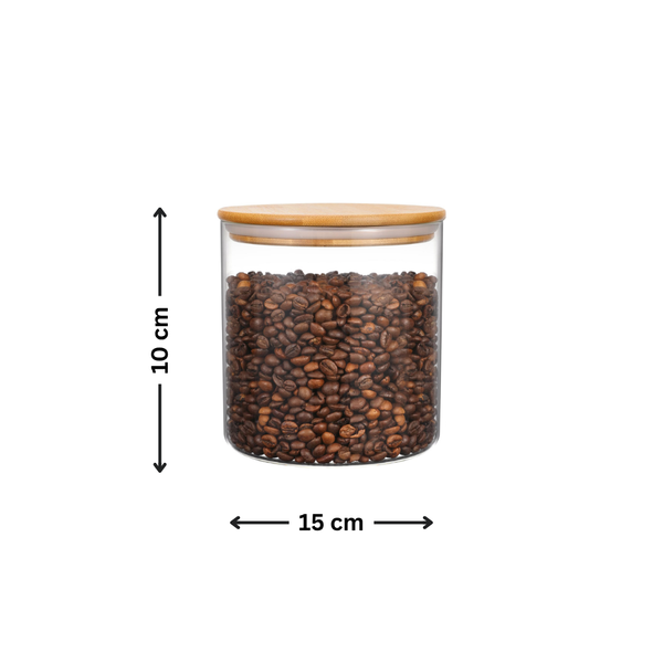 Large Glass Storage Jar with Bamboo Lid 1.6L - Kitchen Pantry Container