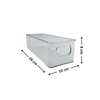 Clear mini laundry storage tub, 26x10x8 cm, ideal for pantry or fridge organization.