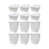 12-pack white storage containers with lids for versatile and organised home storage