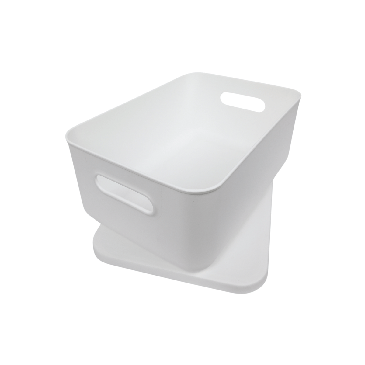 Medium White Storage Tub with Lid ideal for kitchen organisation, perfect for under sink storage and pantry organisation.