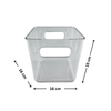 Alt Tag: Medium clear storage tub for under-sink organization, 16cm x 16cm x 15cm, space-saving solution