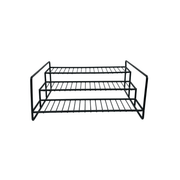 Black Metal Spice Rack with three tiers for pantry organisation, ideal for kitchen storage and enhancing drawer organisation.