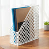White Metal Magazine File Holder for Organised Storage