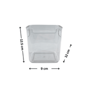 Clear Multi-Use Storage Tub With Lip – XS, ideal for under sink storage and pantry organisation, measures 12.5x9x12 cm.