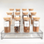 Acrylic spice rack with 12 bamboo-lidded jars for stylish kitchen organisation. Perfect pantry storage solution for spices.