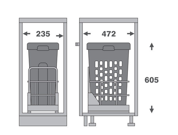 Hamper LaundryPull-Out – 300mm (35L)