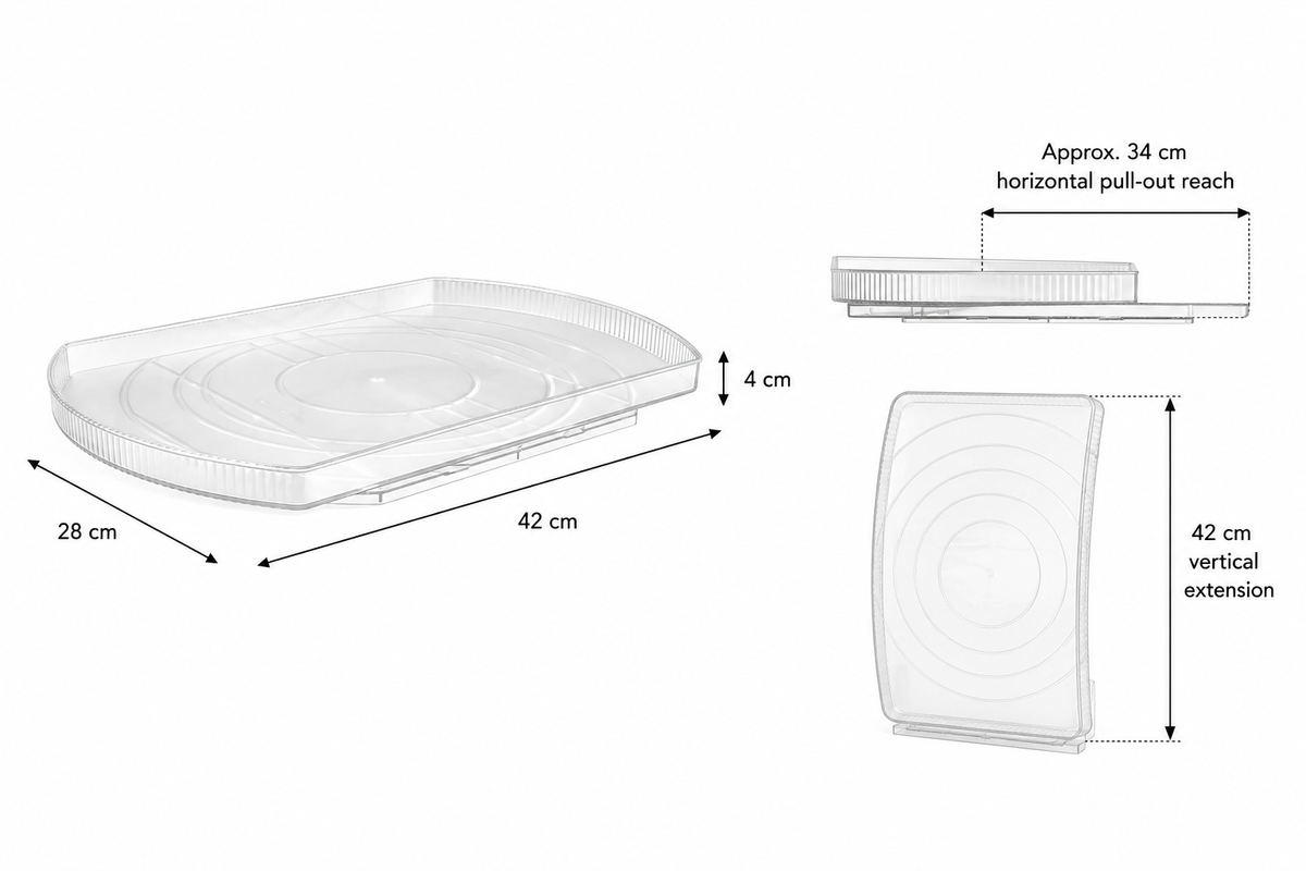 Rectangular Rotating Lazy Susan – Space-Saving Fridge Turntable