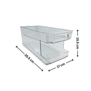 Clear storage container for Spin & Store Drink Can Organiser – Effortless Beverage Storage, perfect for pantry or fridge organisation.