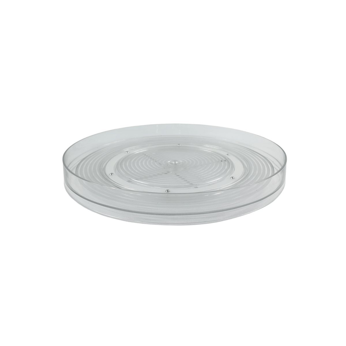 Short Round Clear Rotating Tray - Lazy Susan for kitchen organisation. Ideal for pantry, enhancing storage organisers with ease.