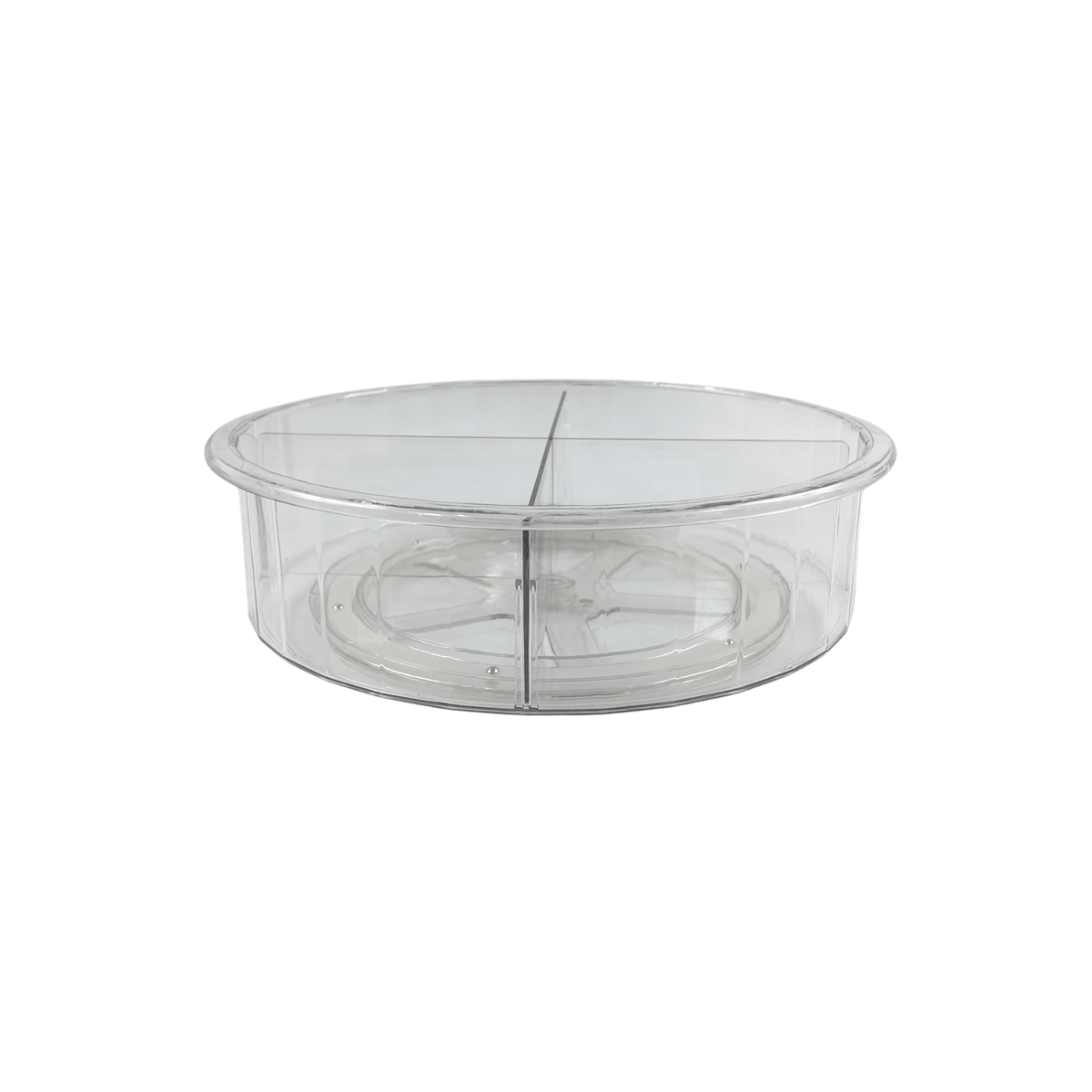 Clear round container from Under Sink Storage Starter Set – 7 Pack, ideal for kitchen organisation with under sink storage solutions.