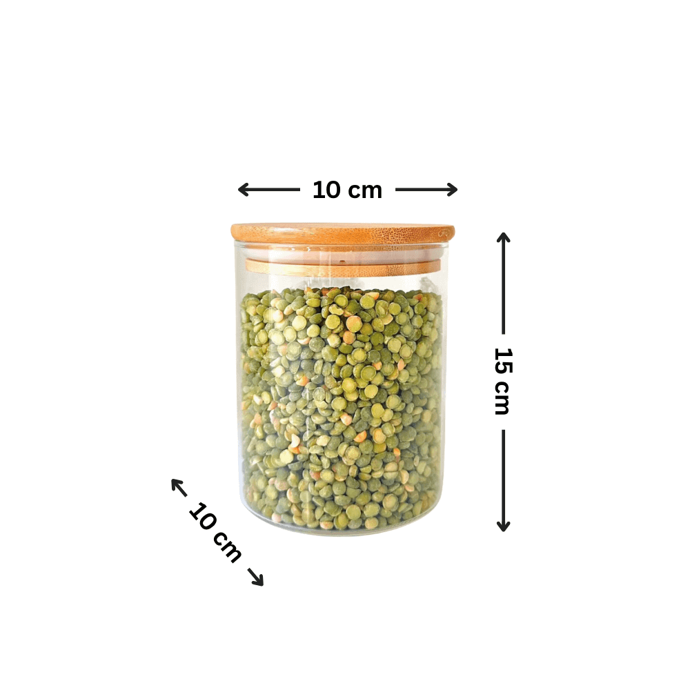 1050ml Glass Storage Jar with Bamboo Lid, ideal for pantry organisation and kitchen storage of dry goods, enhancing your storage organisers.