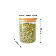 1050ml Glass Storage Jar with Bamboo Lid, ideal for pantry organisation and kitchen storage of dry goods, enhancing your storage organisers.