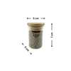 120ml herb and spice jar with bamboo lid, ideal for kitchen and pantry organisation, clear glass, space-saving, stylish home storage solution