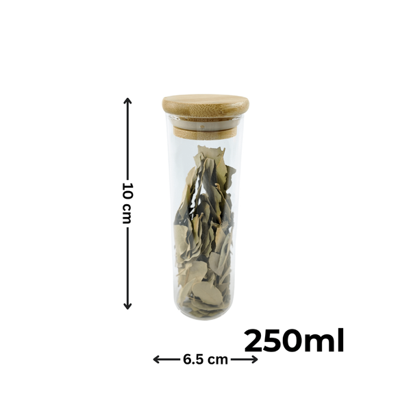 Round Glass Spice Jars with Bamboo Lid – 3 Sizes