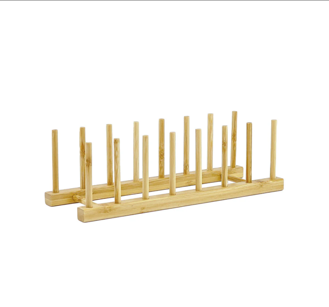 Bamboo Dish & Pot Lid Rack – 5 Grid for enhancing kitchen organisation. Perfect for drawer organisers and pantry organisation.