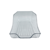 Small clear storage organiser for kitchen fridge or pantry, space-saving can holder.