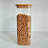 Square Glass Bamboo Storage Jar Set - 5 Pack