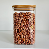 Square Glass Bamboo Storage Jar Set - 5 Pack
