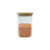 Square glass storage jar with bamboo lid, ideal for pantry and fridge organization.
