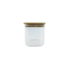 Square glass storage jar with bamboo lid, 750ml. Perfect pantry organiser, kitchen basket.
