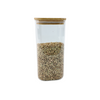 Square Glass Storage Jar with Bamboo Lid - 1250ml