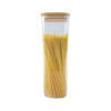Square Glass Storage Jar with Bamboo Lid - 2300ml
