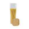 Square Glass Storage Jar with Bamboo Lid - 2300ml