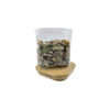 Square glass storage jar with bamboo lid, 750ml, ideal for pantry organization.