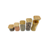 Square Glass Storage Jar with Bamboo Lid 