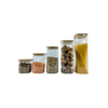 Square Glass Storage Jar with Bamboo Lid 