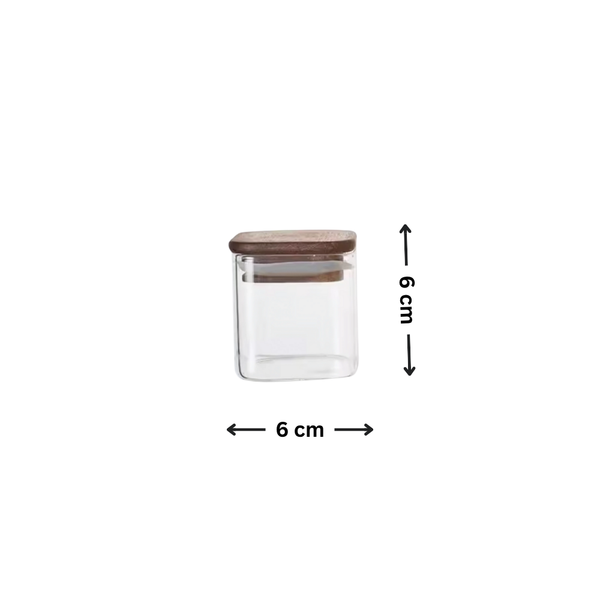 Square Acacia Spice Jars – 3 Sizes